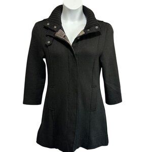 Barbour Winter Tartan Millfire Knit Wool Blend Coat / Jacket Womens Size 12